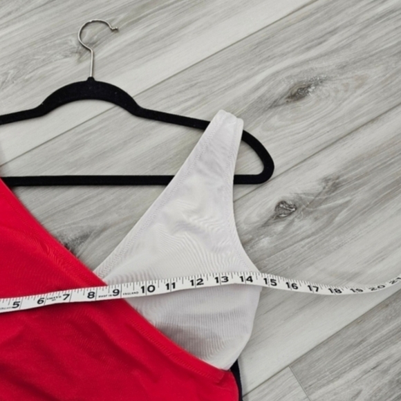 Colorblock One-Piece Swimsuit - Pink, White & Navy Sz S - Picture 4 of 10